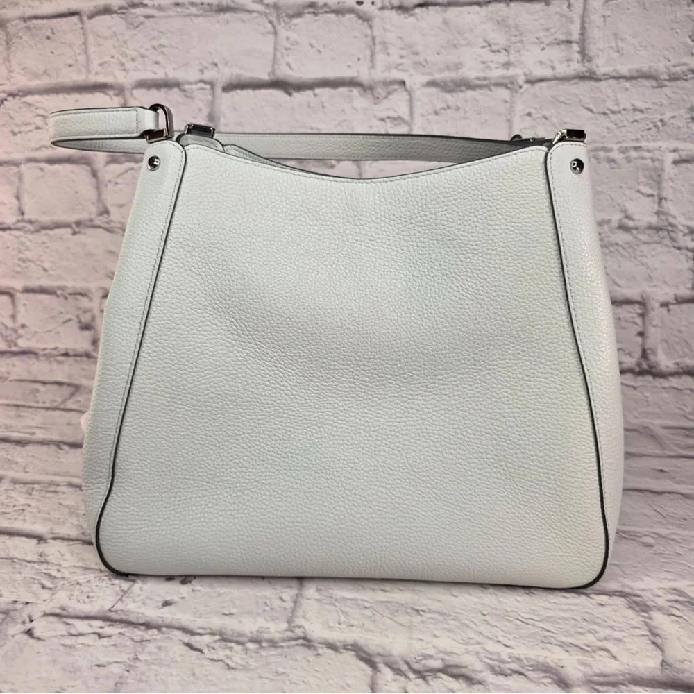 Kate Spade Leila Triple Medium Compartment Leather Shoulder Purse Lime Sherbert